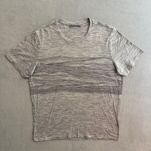 Icebreaker T Shirt Large Men's Merino Wool Short Sleeve Tee Gray Outdoor Hiking